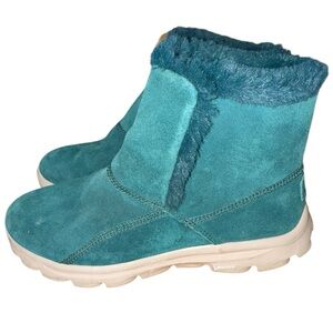 Skechers Goga Mat Dark Green Fur Lined Winter Boots 7.5